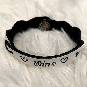 Women’s Wine Lovers Leather wrap bracelet.